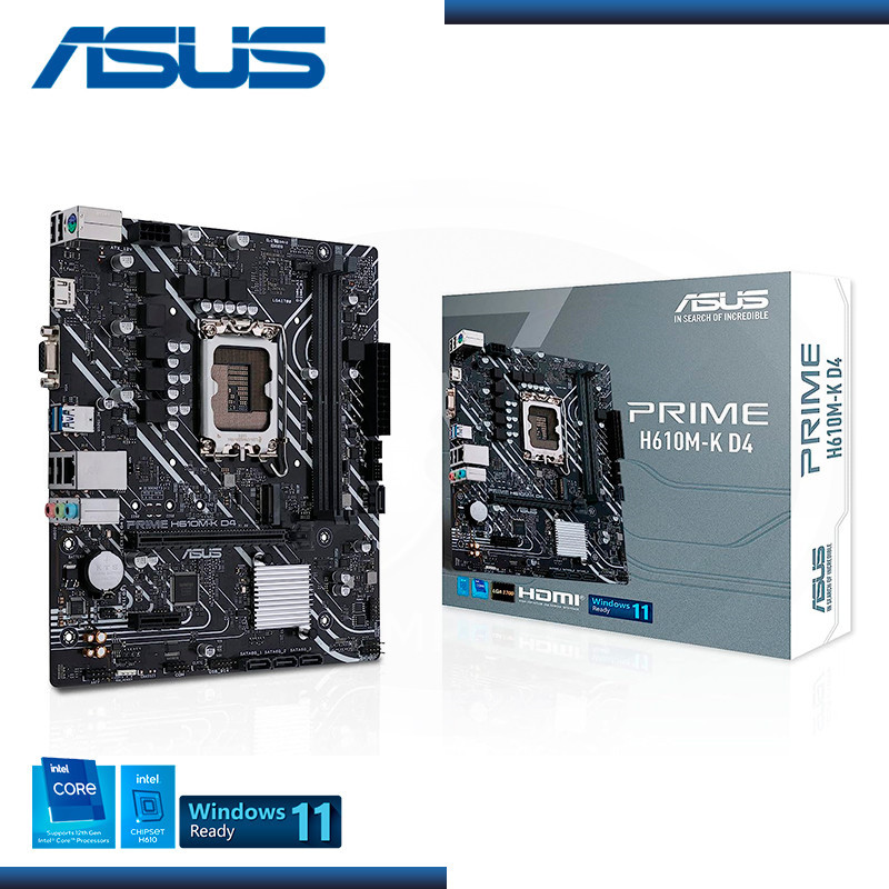 motherboard asus prime h610m-k d4, chipset intel h610, lga1700, matx[@@@]soporta proc